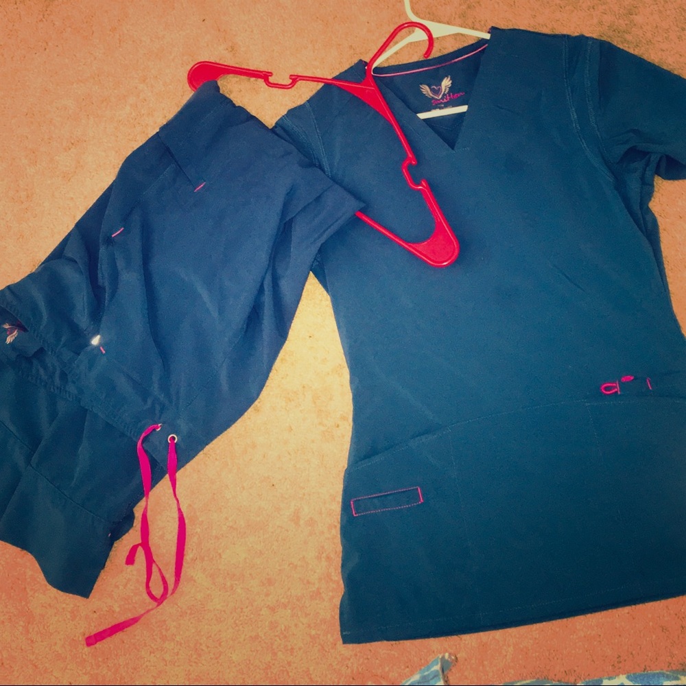 Smitten Teal Scrub Set